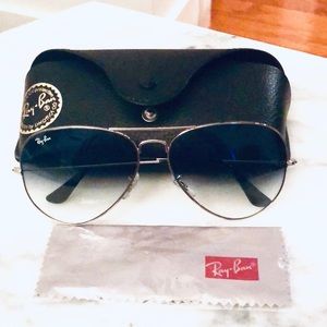 Ray-Ban Unisex Lg Metal Gradient Aviators Silver 62 mm